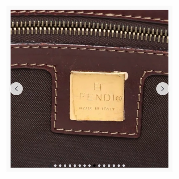 Authentic Fendi Zucchino Mamma Baguette Coating Canvas Shoulder bag Brown - Picture 8 of 12